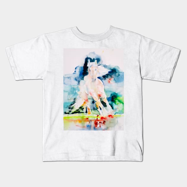 WATERCOLOR HORSE .7 Kids T-Shirt by lautir